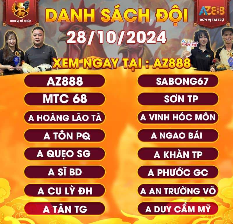 Danh sách các đội đăng ký tham gia giải Danh sách các đội đăng ký tham gia giải