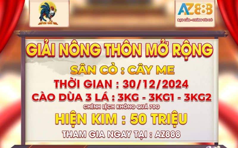 Thông Báo Giải Gà Nông Thôn Mở Rộng Tại Bồ Cây Me Ngày 30/12/2024 Thông Báo Giải Gà Nông Thôn Mở Rộng Tại Bồ Cây Me Ngày 30/12/2024